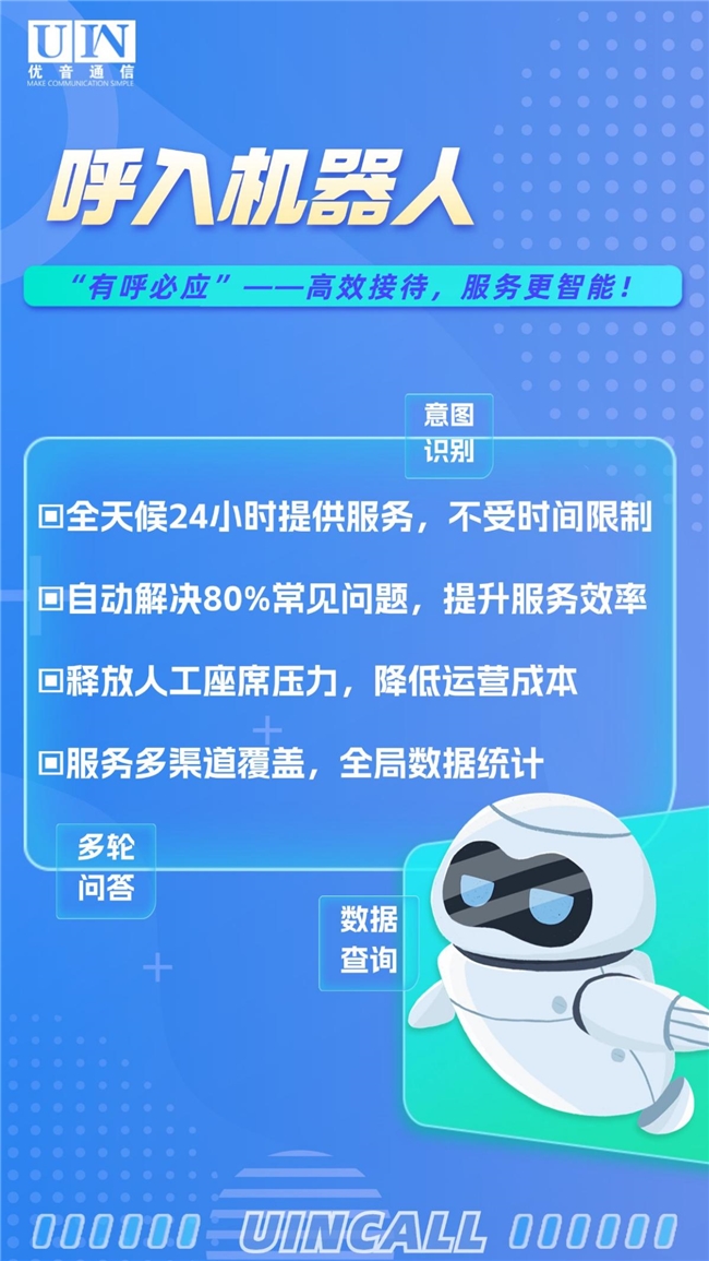 优音通信AI呼入机器人正式上线！企业智能语音接待助手已就位！欢迎来撩