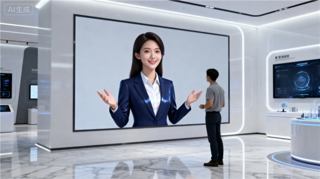 AI数字人公司技术深探全息舱数字人和大屏互动成AI展厅标配(图1)