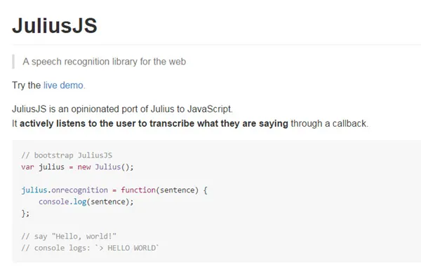 JuliusJS–最流行的网页语音识别库(图1)